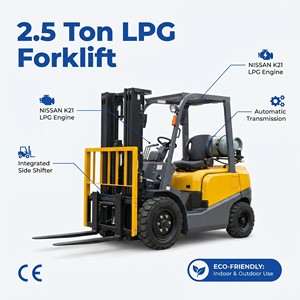 Chariot élévateur GPL de 2,5 tonnes, alimenté au propane, avec déplaceur latéral, hauteur de levage personnalisée pour la manutention en entrepôt - Product Image 1