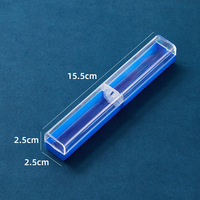 Étui à stylos rectangulaire en acrylique transparent pour stylos-plumes en iridium, boîte de rangement et coffret cadeau en plastique, vente en gros fabricant