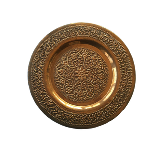 Excellente assiette de service classique en cuivre de designer, écologique, polie, vente chaude, assiette artisanale Saniya - Product Image 3