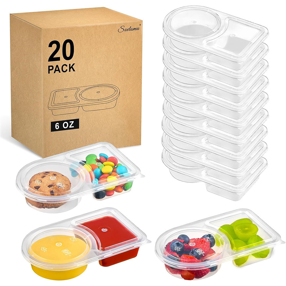 New two-compartment split dip box 130ml