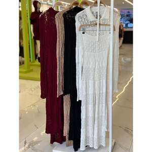 Cardigan long ajouré en maille Bridget pour femme, décontracté, transparent, noir - Product Image 2