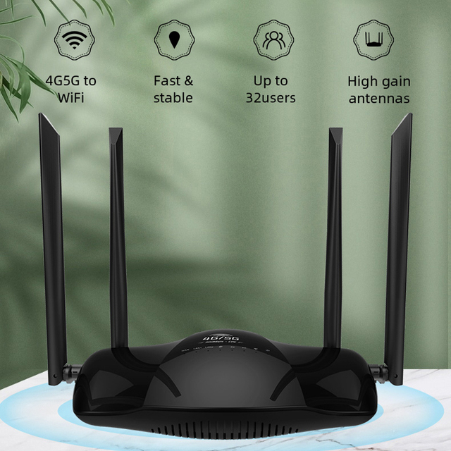 DNXT Factory Price 4G Lte CPE Wireless WiFi Routers 6 Antenna with LAN Ports 300Mbps Broadband 4g LTE Sim Card Pocket Modem