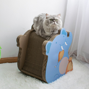 Griffoir pour chat en carton en forme d'éléphant, durable, design cartoon, pour chats d'intérieur - Product Image 1