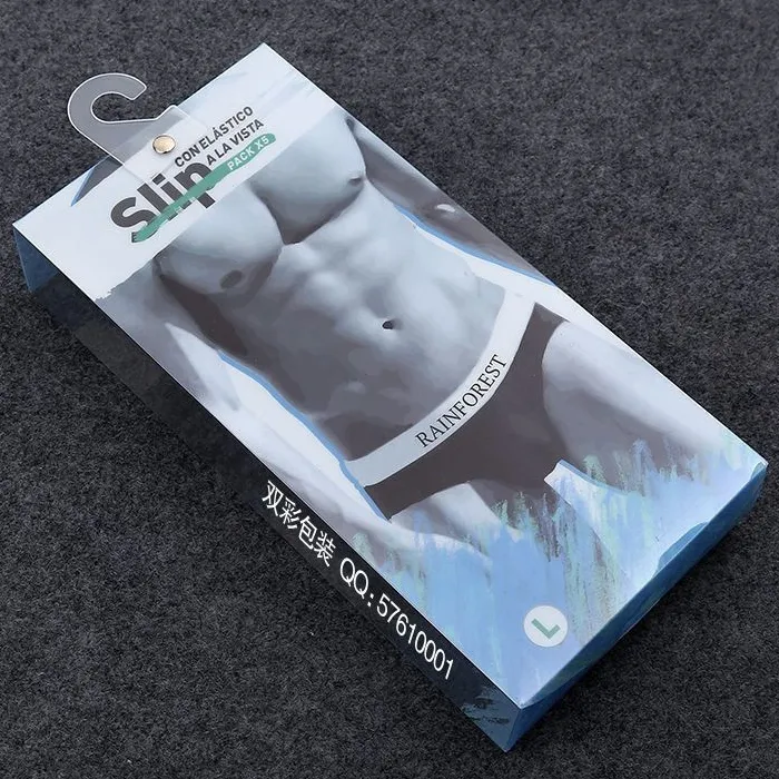 Custom logo printed mens underwear packing box Transparent PVC packaging boxes