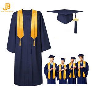 Traje de Graduación para Adultos, Traje Conmemorativo para Ceremonia de Graduación Universitaria, Traje de Licenciatura de 4 Piezas: Túnica + Birrete + Estola + Cordón de Honor - Product Image 3