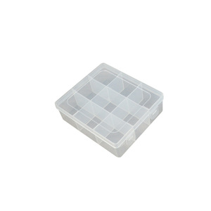 Transparent Plastic Storage Box 9-Compartment For Jewelry Tools Sewing Kit Desktop Organizer With Lid - Product Image 5