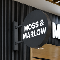 Enseigne lumineuse LED en aluminium personnalisée, étanche, écologique, pour affichage publicitaire extérieur suspendu pour vitrine, restaurant, centre commercial