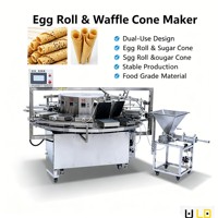 Machine à gaufres électrique automatique pour cornets de crème glacée, multi-moules, design rotatif carrousel, portable, nouvelle, facile à utiliser