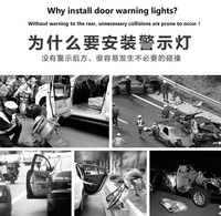 Éclairage extérieur universel à LED pour ouverture de porte de voiture Système d'avertissement de sécurité Anti-Collision Strobe Clignotant Alarme Lumières