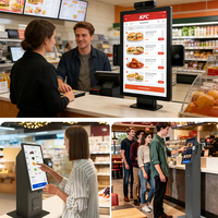 Tablet PC 21,5 Inci Layar Sentuh Dinding Android 14 Pembayaran Tanpa Kontak Mesin Pemesanan Restoran Mesin Penjual Otomatis NFC Tablet PC