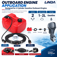 Réservoir de carburant marin en HDPE de 12 L avec tuyau de carburant de 3,1 m, pompe d'amorçage et doubles connecteurs rapides pour moteur hors-bord à essence à 2 cylindres
