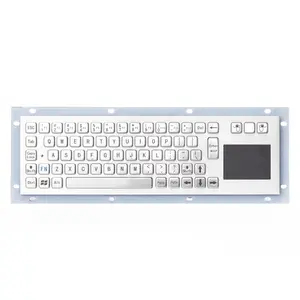 IP65 Waterproof Vandal Stainless Steel Industrial Keyboard Panel Mount USB Metal Keypad with Touchpad For Kiosk CNC Mill