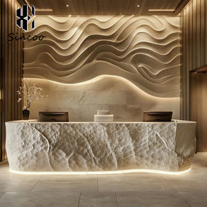 Mostrador de Recepción Curvo de Fibra de Vidrio Personalizado, Moderno, para Spa, Salón de Uñas, Muebles de Salón de Belleza - Product Image 3