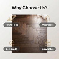 Parquet en chêne contrecollé de qualité ENF, 14 mm, avec âme multicouche en bouleau russe, grade sélectionné, motif chevrons, pour salon et parc