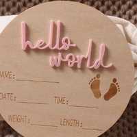 Haute qualité bienvenue nouveau-né bois nom signes en bois mur signe Plaque pour la maison salon décor bébé naissance annonce