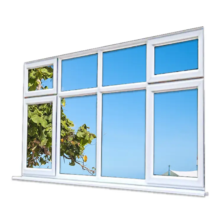 Fenêtre en pvc avec grille ouverte, décontractée, résistante aux impacts, PCW6025