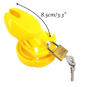 Prix d'usine Cage de chasteté à cadenas numéroté pour homme, anti-masturbation, en plastique jaune, modèle standard CB6000 - Product Image 4