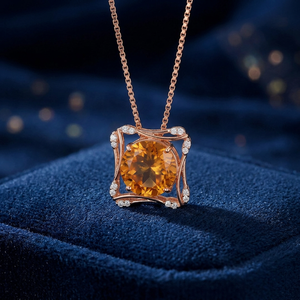Collier pendentif étoile plaqué or rose avec pierre topaze et accents de diamants, chaîne en boîte, bijou de luxe pour femme, à porter au quotidien - Product Image 2