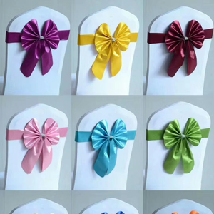 Lazos para Sillas al por Mayor, Decoració<span class=keywords><strong>n</strong></span> para Bodas, Lazos de Spandex, Lazos de Mariposa, Lazos para Cubiertas de Sillas Azul Marino - Product Image 2