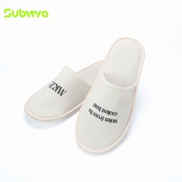 Pantuflas de Hotel y Spa con Punta Cerrada de Lona OEM, Suela de EVA Antideslizante, Pantuflas Desechables para Hoteles y Resorts