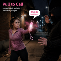 Alarme personnelle porte-clés 130 dB, sirène forte, alarme d'urgence SOS avec déclencheur par numérotation téléphonique, dispositif de sécurité portable pour femmes et enfants