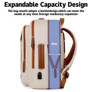 Unisex không thấm nước Oxford du lịch Ba lô Cổng USB mở rộng dây kéo đóng cửa thoải mái dây đeo vai thời trang túi máy tính xách tay - Product Image 4