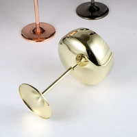 Top Seller Wine piala cermin dipoles Martini kaca Set 2 Stainless Steel Barware gelas piala logam warna perak logam Piala