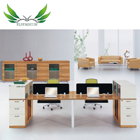 Bureau modulaire en bois avec cloison, 2 à 8 postes de travail collaboratifs extensibles pour bureau, école, villa et espace de travail hospitalier