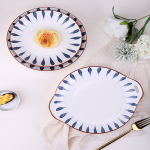 Nhà Máy Bán Buôn Tùy Chỉnh Bắc Âu Đơn Giản Màu Đen Rim Handmade Kết Hợp Độc Đáo Trắng Gốm Sứ Bộ Đồ Ăn Máy Rửa Chén - Product Image 5