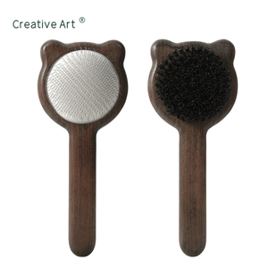 Brosse de toilettage pour animaux de compagnie en acier inoxydable, vente directe d'usine OEM, brosse <span class=keywords><strong>à</strong></span> poils de <span class=keywords><strong>sanglier</strong></span> pour animaux de compagnie avec logo personnalisé - Product Image 4