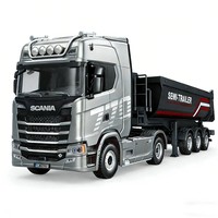 2026 Huina 1/18 Véhicule d'ingénierie RC en alliage Scania 1501 Tracteur 1502 Remorque à plateau 1509 Remorque benne Voiture télécommandée RTR Hauler