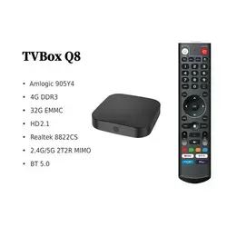 Q8 S905Y4 <span class=keywords><strong>TV</strong></span> Box con Sistema Operativo Android <span class=keywords><strong>TV</strong></span>, Reproductor Multimedia 4K HD, 4 GB de RAM, 32 GB de Almacenamiento, Decodificador Digital, Android 11, Control Remoto por Voz Inteligente - Product Image 4