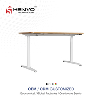 Bureau debout électrique en acier Henvo, modulaire, contemporain, à double moteur, silencieux, ergonomique, pour usage commercial, garantie 5 ans