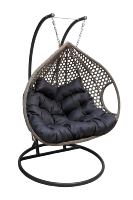 Mode moderne extérieur parc jardin balcon meubles de patio haute qualité Double siège rotin oeuf suspendu balançoire loisirs chaise support