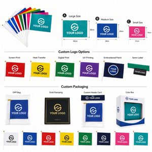 Drapeau à agiter personnalisé double face en polyester, mini, portable, pour événements, festivals, défilés, OEM - Product Image 4