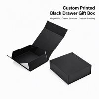 Boîte cadeau noire personnalisée avec couvercle à charnière et boîte intérieure blanche pour parfum, bijoux, cadeaux d'entreprise, OEM et ODM