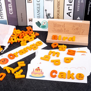 Puzzles en bois, cartes flash, <span class=keywords><strong>jeux</strong></span> d'association, activités préscolaires, jouets d'<span class=keywords><strong>orthographe</strong></span>, alphabet ABC, jouets éducatifs pour les tout-petits - Product Image 1