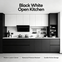 Meubles de cuisine modernes sur mesure pour toute la maison, directement de l'usine, grand rangement, matériaux durables pour projets résidentiels et villas