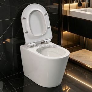 Inodoro <span class=keywords><strong>con</strong></span> <span class=keywords><strong>WC</strong></span> Integrado sin Borde, de Cerámica, <span class=keywords><strong>con</strong></span> Sifón en S, para Baño, Sanitario Personalizado - Product Image 2