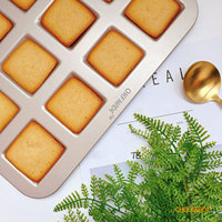 Moule à gâteau financier carré antiadhésif en acier au carbone 12 cavités
