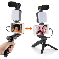 Lampe d'appoint à LED Support de bureau Perche à selfie portable Kit de Vlogging en direct Lumière LED avec microphone pour Tik Tok Youtube