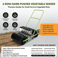 Semoir manuel à six rangs pour oignons, planteur de graines d'oignons, semoir à pousser, semoir à légumes, machine agricole portable