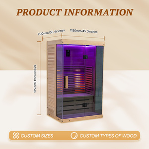 Sauna a Infrarossi e Terapia a Luce Rossa, Cabina Sauna per 2 Persone da Esterno con Riscaldamento a Legna - Product Image 3