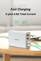 Stasiun Pengisian Daya USB C UGREEN 34W 4-in-1 Hub untuk Kantor/Rumah/Perjalanan Dengan Kabel 1.5m