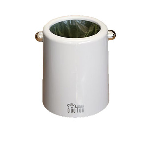 Quotor Round Trash Can Cylindrical White Black Indoor Waste Bin for Home Office Bedroom Kitchen - Product Image 5