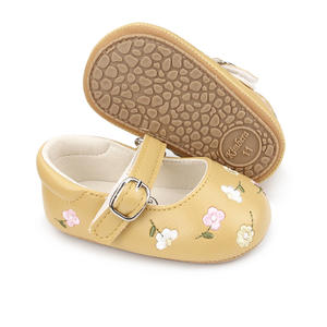 Zapatos informales antideslizantes de cuero Pu para niña pequeña, zapatos informales con estampado de flores para caminar, zapatos de vestir para niña pequeña, zapatos para niño pequeño - Product Image 3