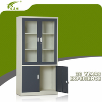 Meubles de bureau en acier, 1 pièce, Design moderne, placard de rangement en verre, 2 portes, meuble de remplissage