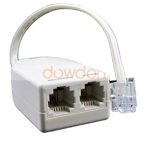 Cable de teléfono de 2 pines, divisor RJ11, <span class=keywords><strong>conector</strong></span> de teléfono DSL - Product Image 1