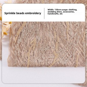 Erkoumi nặng rắc vàng đính cườm <span class=keywords><strong>sequin</strong></span> ren vải sang trọng thân thiện với môi Dubai váy cưới phi Jacquard thổ cẩm ren - Product Image 2