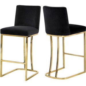 Meubles <span class=keywords><strong>De</strong></span> maison Salle à manger <span class=keywords><strong>Tabouret</strong></span> <span class=keywords><strong>de</strong></span> <span class=keywords><strong>Bar</strong></span> Velours Chaise <span class=keywords><strong>De</strong></span> Comptoir En <span class=keywords><strong>Noir</strong></span> avec Cadre <span class=keywords><strong>Doré</strong></span> - Product Image 1